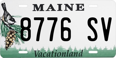ME license plate 8776SV