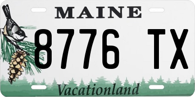 ME license plate 8776TX
