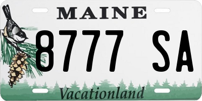 ME license plate 8777SA