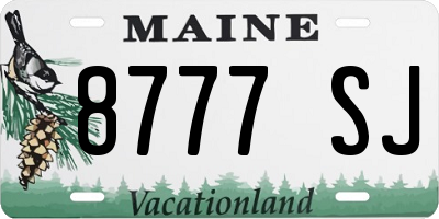 ME license plate 8777SJ