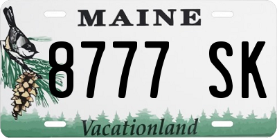 ME license plate 8777SK