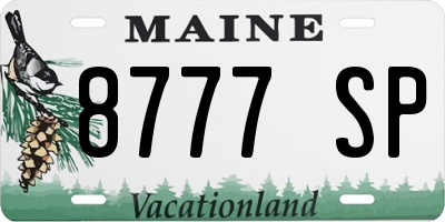 ME license plate 8777SP