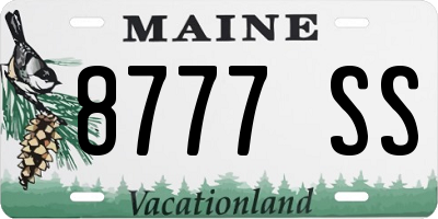 ME license plate 8777SS
