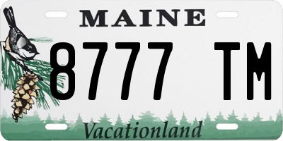ME license plate 8777TM
