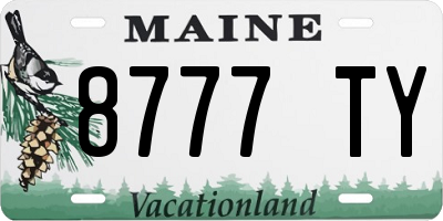 ME license plate 8777TY