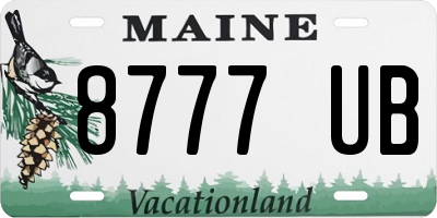 ME license plate 8777UB