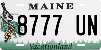ME license plate 8777UN