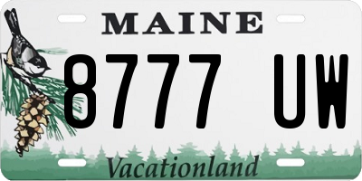 ME license plate 8777UW