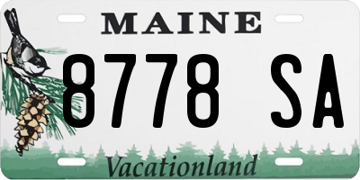 ME license plate 8778SA