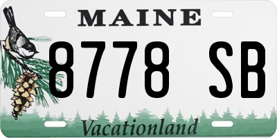 ME license plate 8778SB