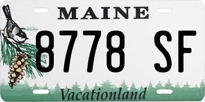 ME license plate 8778SF