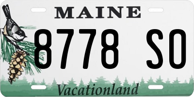 ME license plate 8778SO