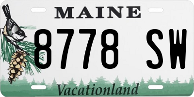 ME license plate 8778SW
