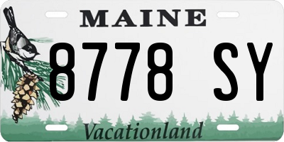 ME license plate 8778SY