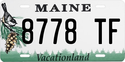 ME license plate 8778TF