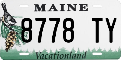 ME license plate 8778TY