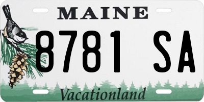 ME license plate 8781SA