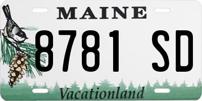 ME license plate 8781SD