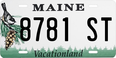 ME license plate 8781ST