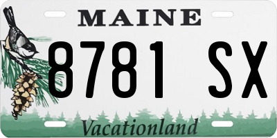 ME license plate 8781SX