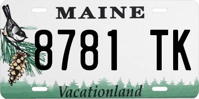 ME license plate 8781TK