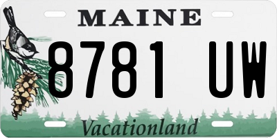 ME license plate 8781UW