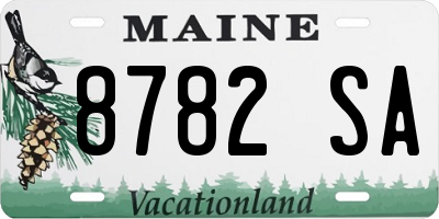 ME license plate 8782SA