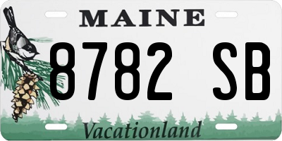 ME license plate 8782SB
