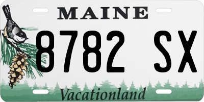 ME license plate 8782SX