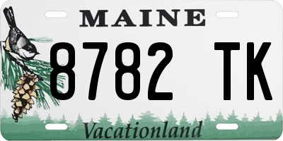 ME license plate 8782TK