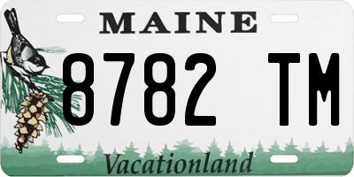 ME license plate 8782TM