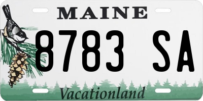 ME license plate 8783SA