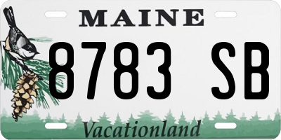 ME license plate 8783SB