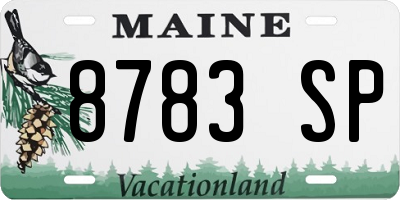 ME license plate 8783SP