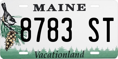 ME license plate 8783ST