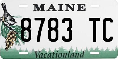ME license plate 8783TC