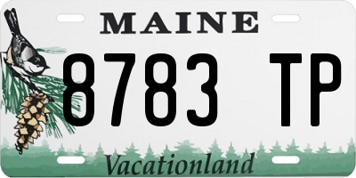 ME license plate 8783TP