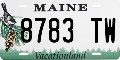 ME license plate 8783TW