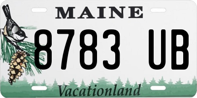 ME license plate 8783UB