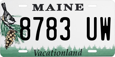 ME license plate 8783UW