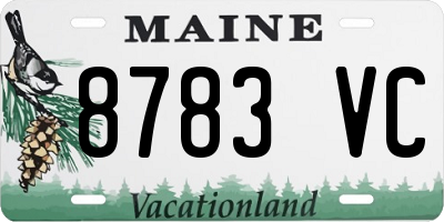 ME license plate 8783VC