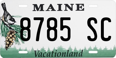 ME license plate 8785SC
