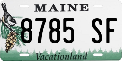 ME license plate 8785SF