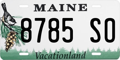 ME license plate 8785SO