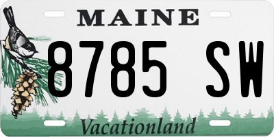 ME license plate 8785SW