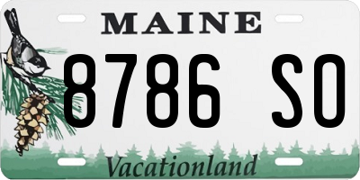 ME license plate 8786SO