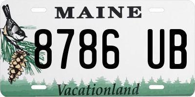 ME license plate 8786UB