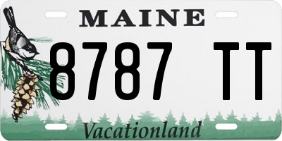 ME license plate 8787TT