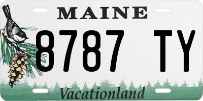ME license plate 8787TY