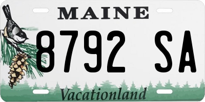 ME license plate 8792SA